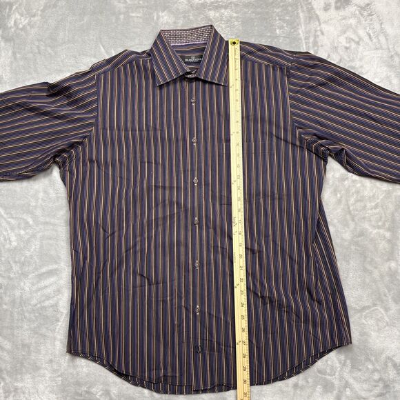 Bugatchi Uomo Men’s XL Multicolor Striped Dress Shirt Long Sleeve 100% Cotton - Picture 6 of 9